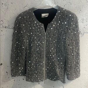 Women's Sequin Jacket - Silver